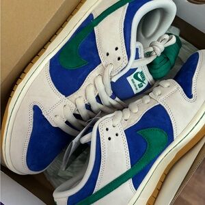 Nike SB Dunk Low Blue and Green Sneakers